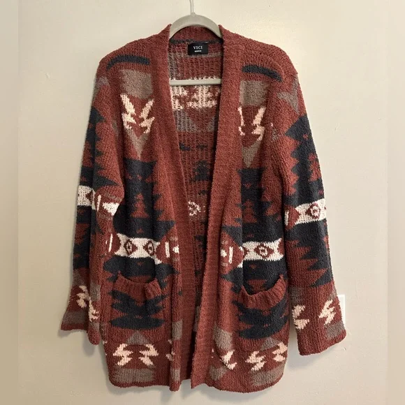 VICI Women’s Aztec Pattern Cardigan Sweater - Picture 1 of 6